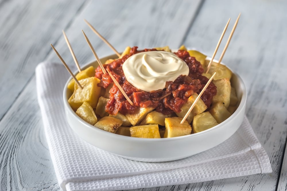 Portion of Patatas Bravas with Sauces